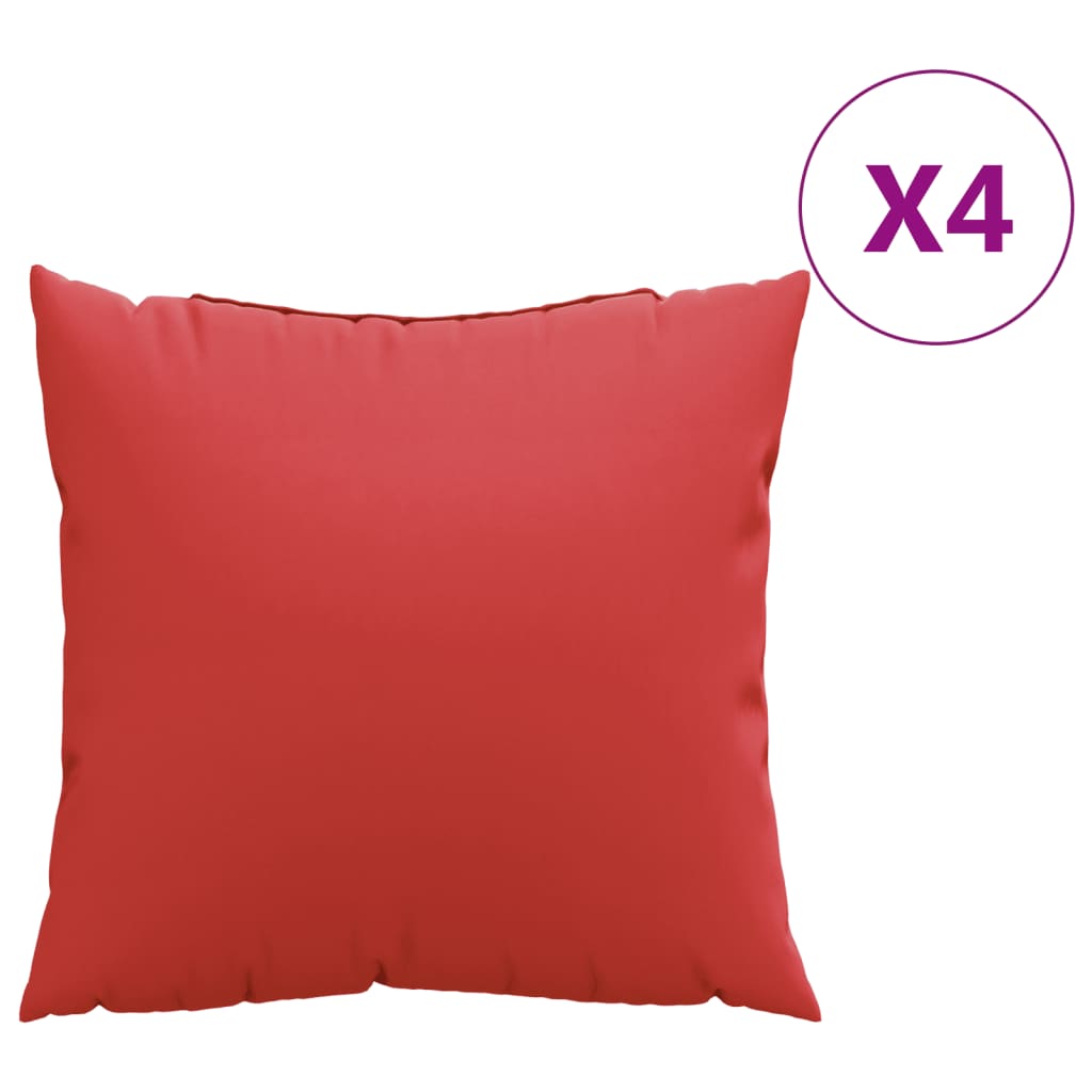 vidaXL Coussins décoratifs 4 pcs Rouge 60x60 cm Tissu