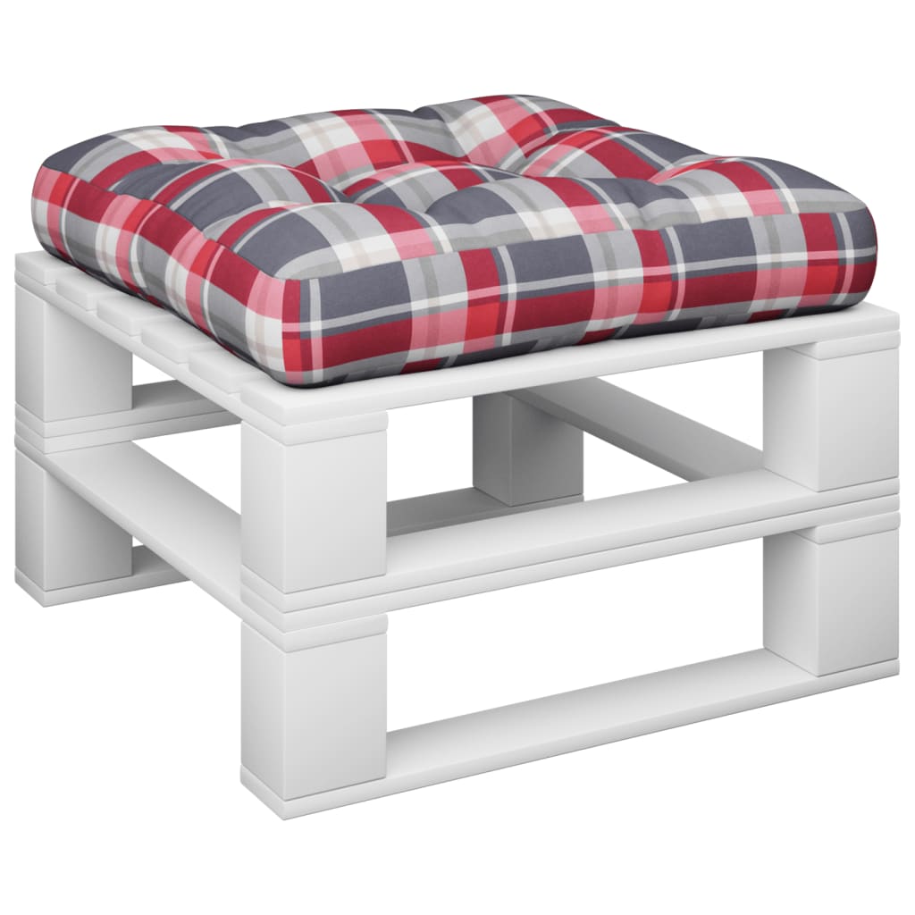 

vidaXL Bankkussen pallet ruitpatroon 60x60x10 cm rood