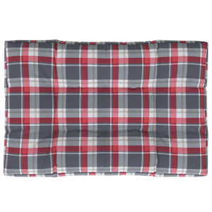 Poduška na palety červená károvaná 120 x 80 x 12 cm textil - obrázek 2