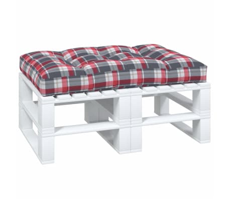vidaXL Palletkussen 120x80x12 cm stof ruitpatroon rood