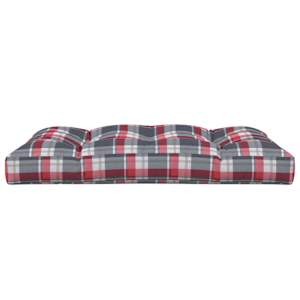 Poduška na palety červená károvaná 120 x 80 x 12 cm textil - obrázek 5