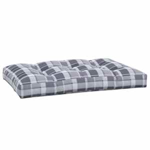 Poduška na palety šedá károvaná 120 x 80 x 12 cm textil - obrázek 4