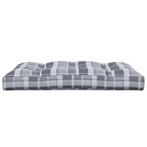 Poduška na palety šedá károvaná 120 x 80 x 12 cm textil - obrázek 5