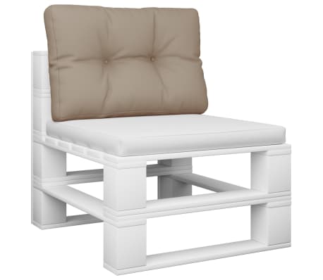 vidaXL وسادة أريكة طبليات رمادي بني 50&times;40&times;10 سم