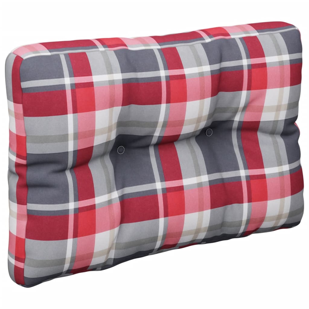 Pernă pentru canapea din paleți, roșu carouri, 50 x 40 x 10 cm