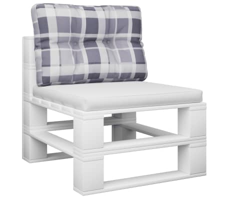 vidaXL Paletės pagalvėlė, pilka, 50x40x12cm, audinys, languota