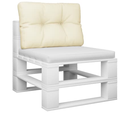 vidaXL パレットクッション クリーム 60x40x12 cm ファブリック