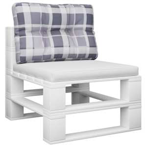 vidaXL Paletės pagalvėlė, pilka, 60x40x12cm, audinys, languota