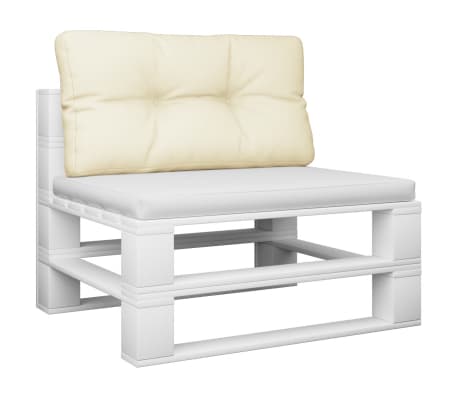 vidaXL Palletkussen 80x40x12 cm stof cr&egrave;mekleurig
