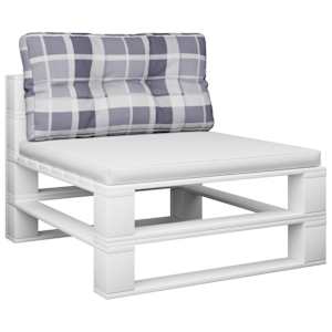 vidaXL Paletės pagalvėlė, pilka, 80x40x12 cm, audinys, languota