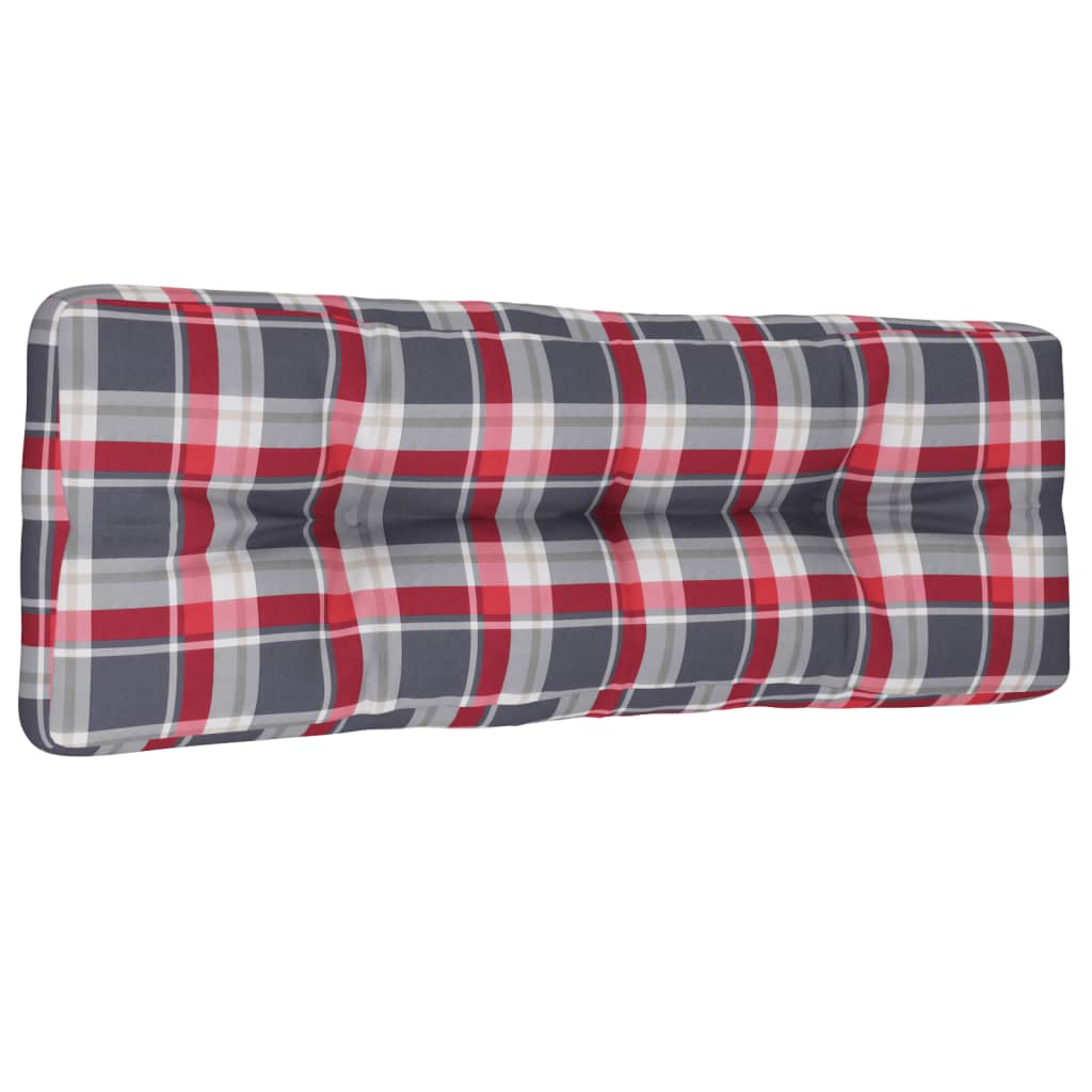 vidaXL Pernă canapea din paleți, roșu în carouri, 120x40x10 cm de la vidaxl imagine noua