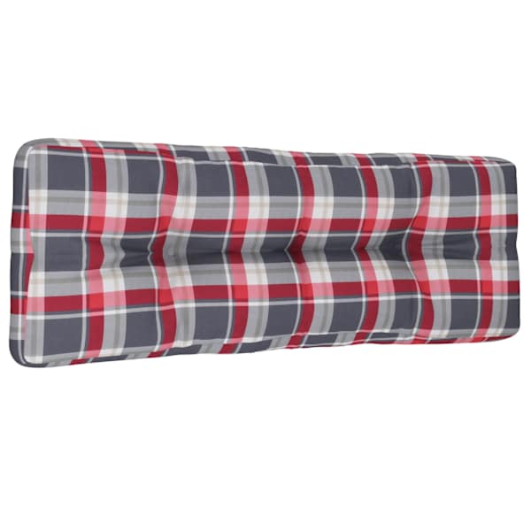 vidaXL euroaluse istumispadi, punane, ruuduline, 120x40x12 cm, kangas