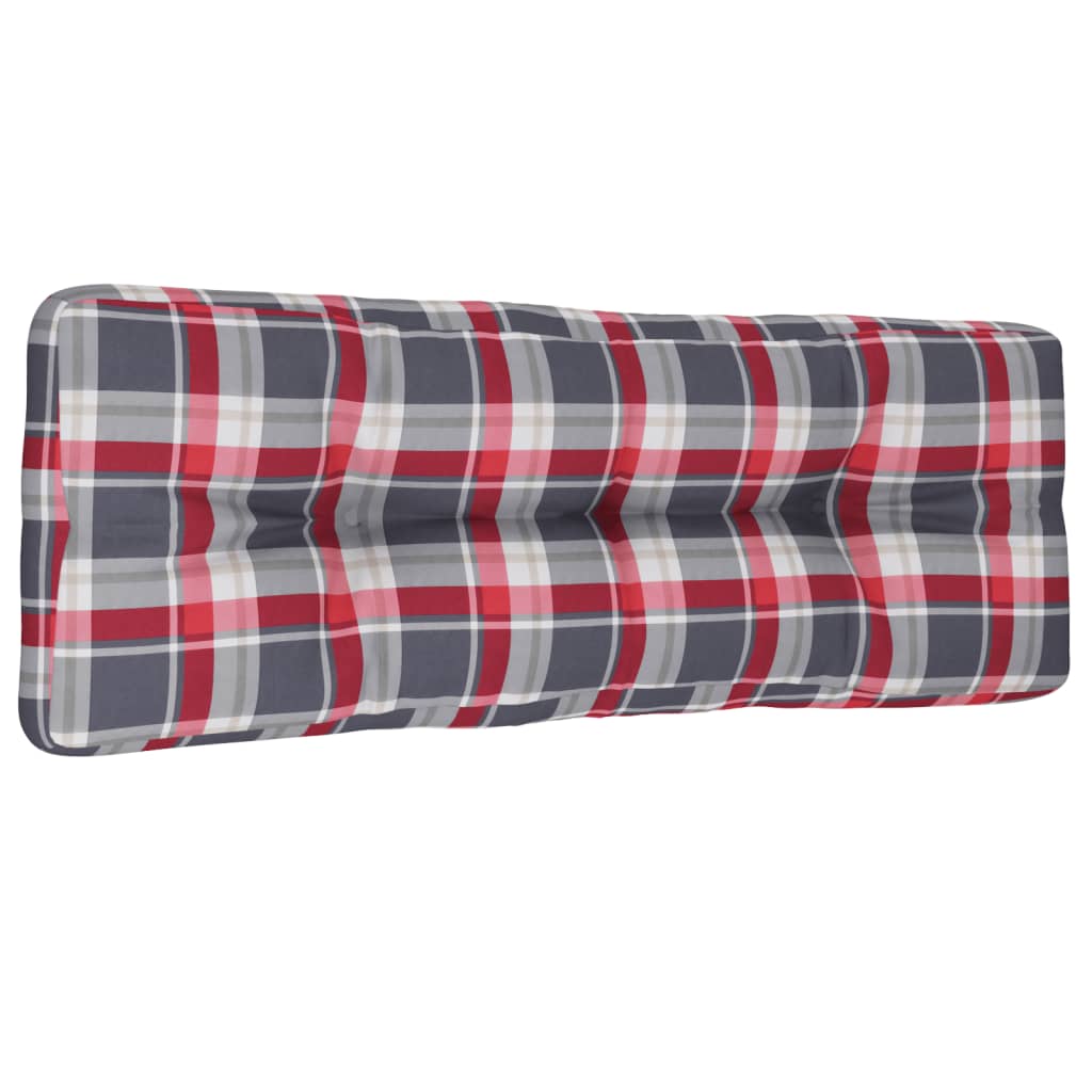 vidaXL hynde til pallesofa 120x40x10 cm rødternet mønster