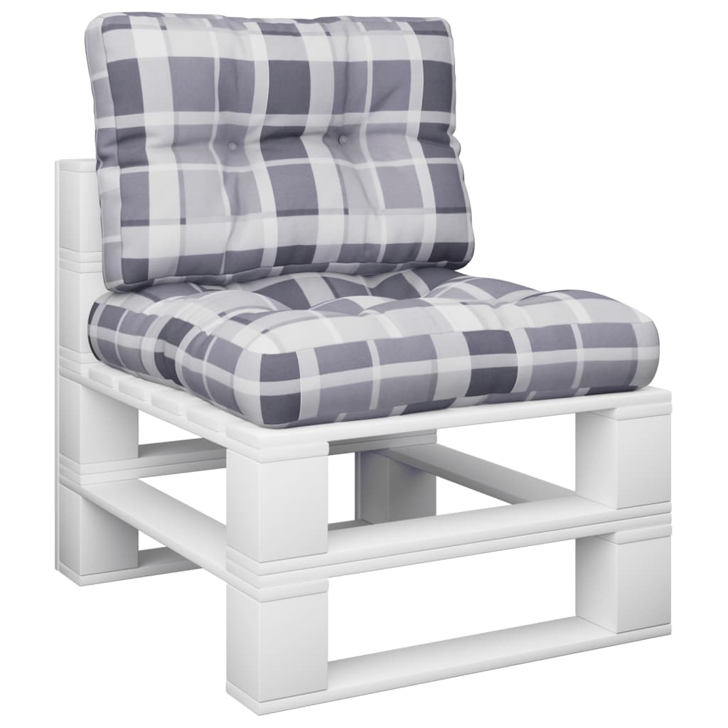 Cuscini Per Pallet 2 Pz Grigi A Quadri In Tessuto VidaXL 14 width=274