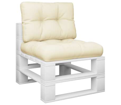 vidaXL Pallet Cushions 2 pcs Cream Fabric