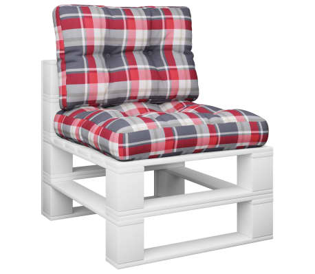 vidaXL Palečių pagalvėlės, 2vnt., raudonos spalvos, audinys, languotos