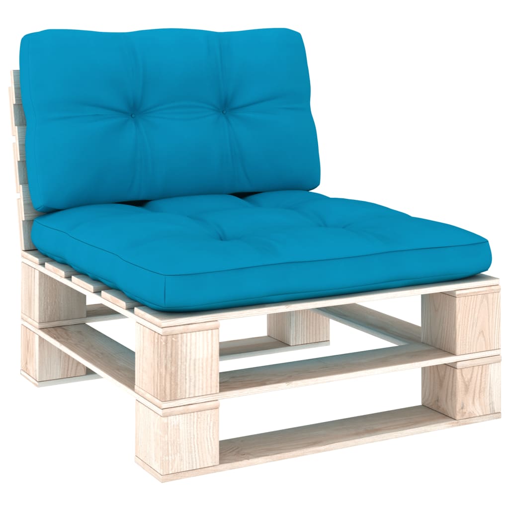 vidaXL Palletkussens 2 st stof lichtblauw afbeelding