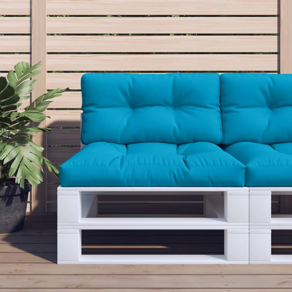 vida XL Palettenkissen 2-tlg. Blau Stoff