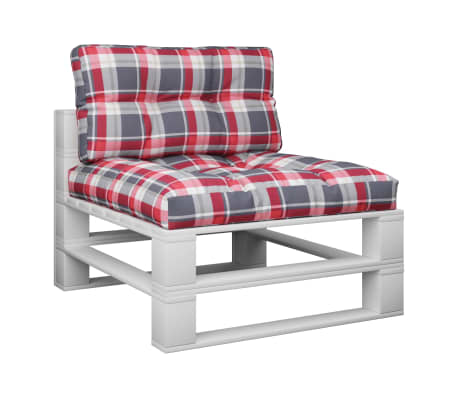 vidaXL Palečių pagalvėlės, 2vnt., raudonos spalvos, audinys, languotos