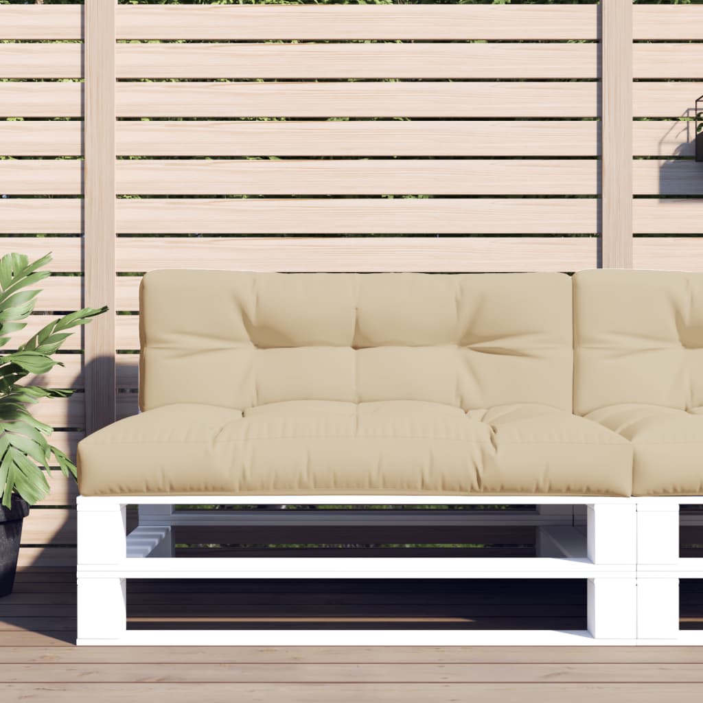 Coussins de palette 2 pcs beige tissu