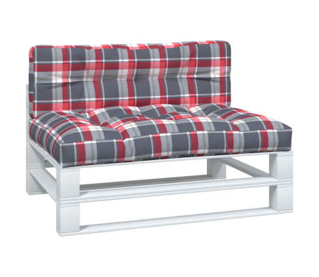 vidaXL Palečių pagalvėlės, 2vnt., raudonos spalvos, audinys, languotos