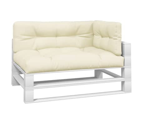vidaXL Palletkussens 3 st stof cr&egrave;mekleurig
