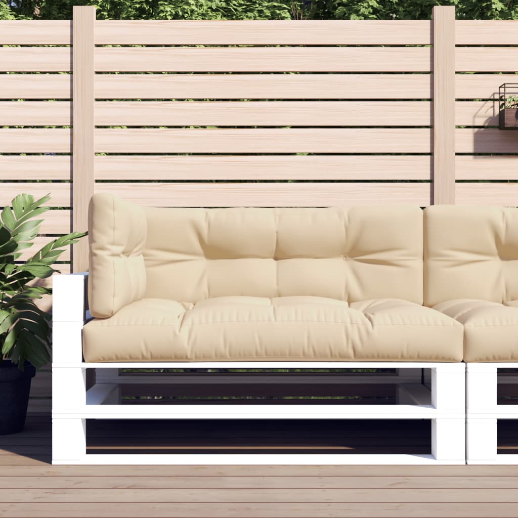 Coussins de palette 3 pcs beige tissu