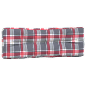 Podušky na palety 5 ks červené kárované textil - obrázek 4