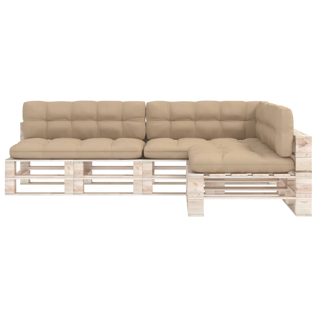 

vidaXL Bankkussens pallet 7 st beige