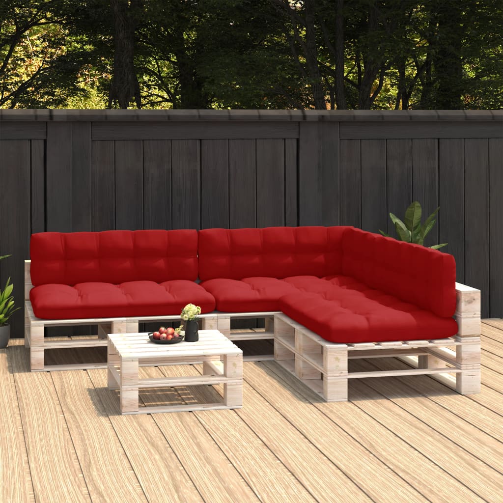 vidaXL Perne canapea din paleți, 7 buc, roșu buc