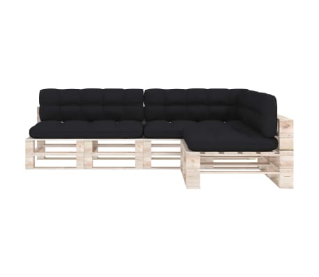 vidaXL Pallet Sofa Cushions 7 pcs Black