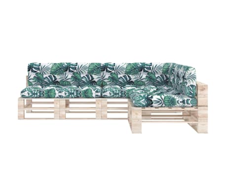vidaXL Palettensofa-Auflagen 7 Stk. Blattmuster
