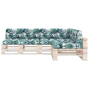 vidaXL Palettensofa-Auflagen 7 Stk. Blattmuster