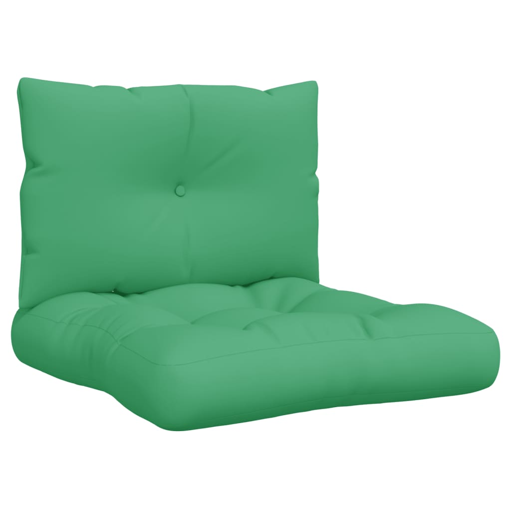 Perne de canapea din paleți, 2 buc. verde, material textil