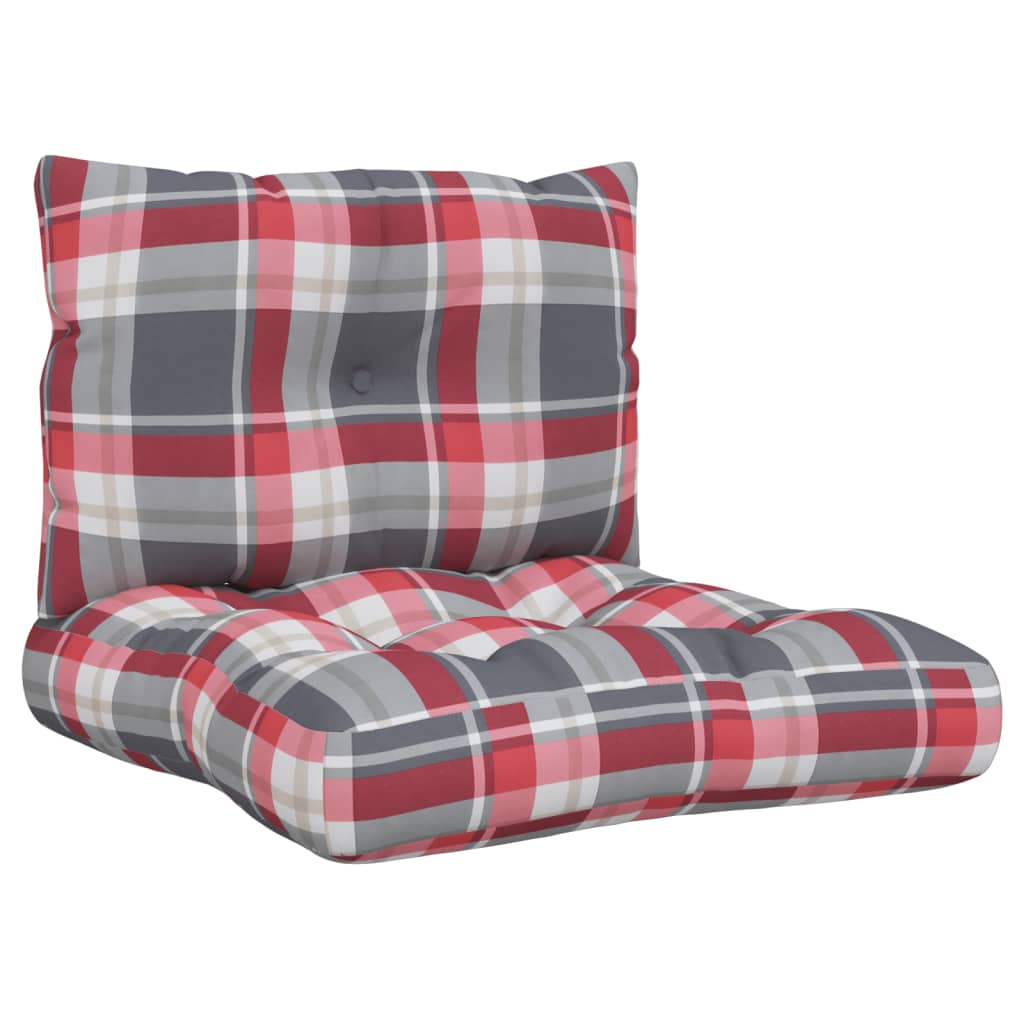 Pagalvės sofai iš palečių, 2vnt., raudonos, audinys, languotos | Stepinfit