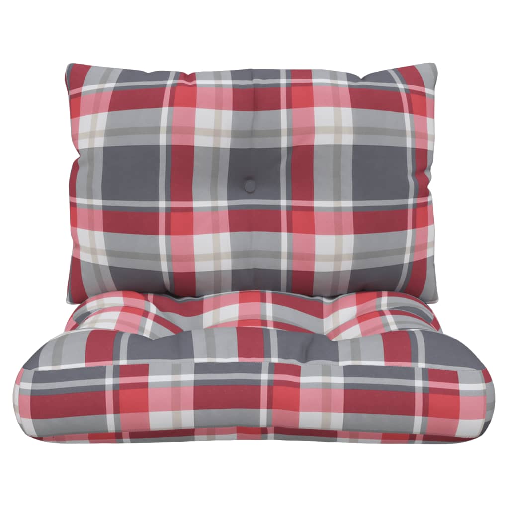 Pagalvės sofai iš palečių, 2vnt., raudonos, audinys, languotos | Stepinfit