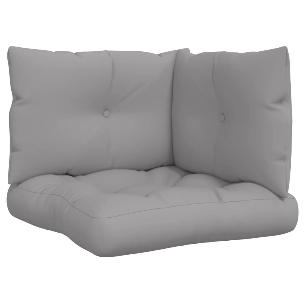 vidaXL Perne pentru canapea din paleți 3 buc. gri, material textil