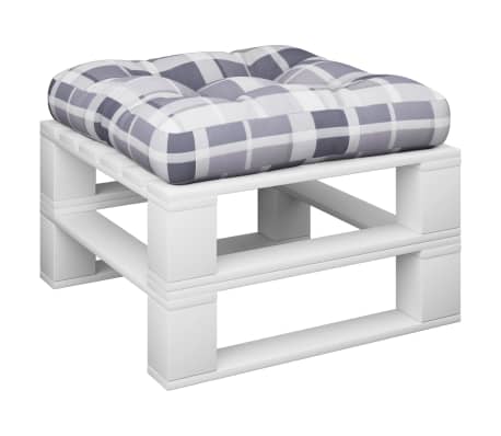 vidaXL Paletės pagalvėlė, pilka, 58x58x10cm, audinys, languota