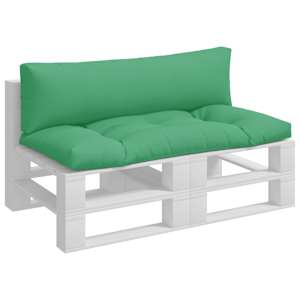 vidaXL Pallet Cushions 2 pcs Green Fabric