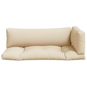 Podušky na palety 3 ks béžové textil - obrázek 4