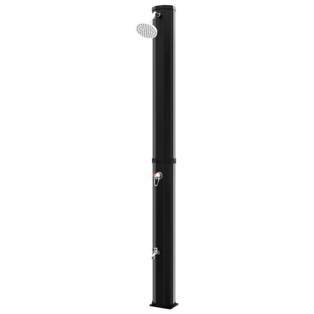 vidaXL Duș solar de exterior cu cap de duș și robinet, negru, 35 L