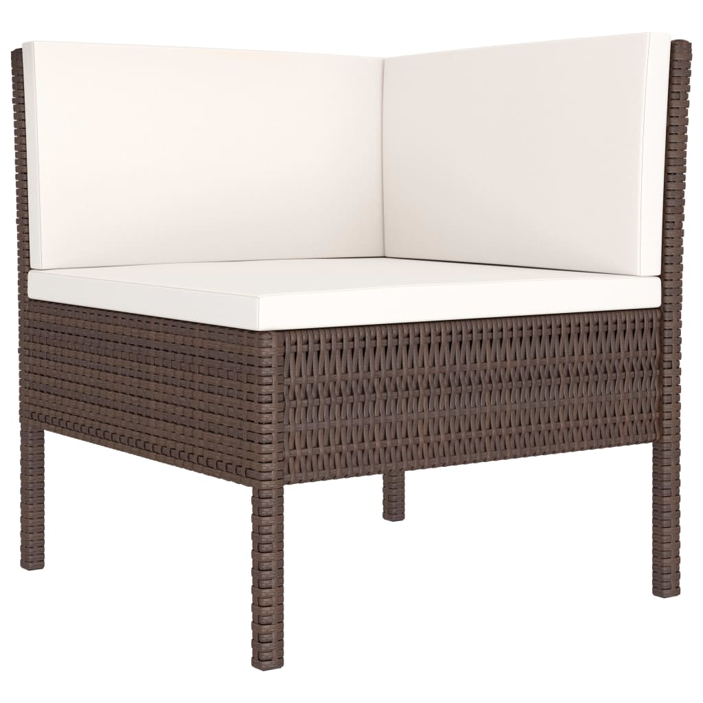 

vidaXL 9-delige Loungeset met kussens poly rattan bruin