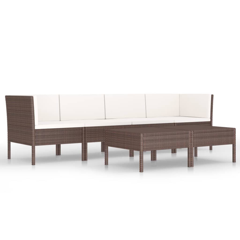 

vidaXL 6 Piece Patio Lounge Set with Cushions Poly Rattan Brown