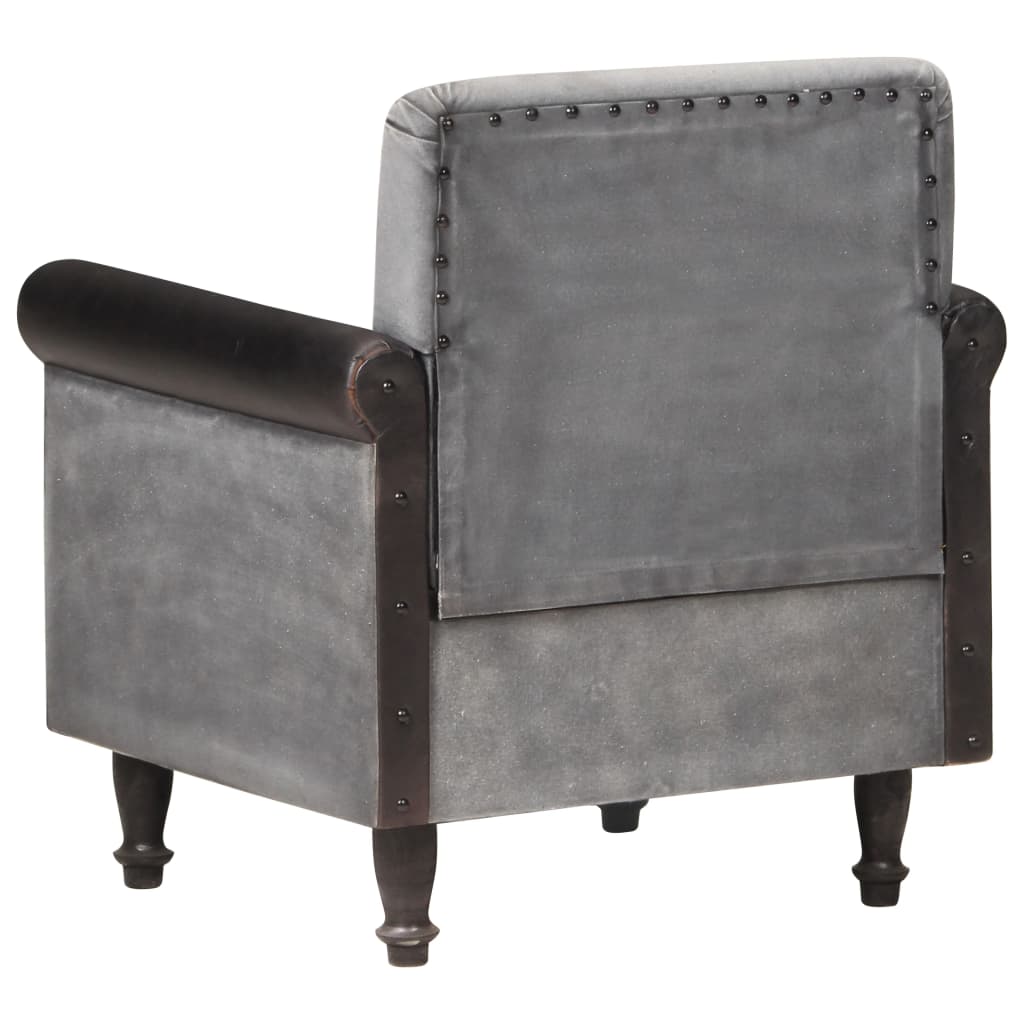 Poltrona A Pozzetto Nera In Vera Pelle E Tela VidaXL 13 width=274