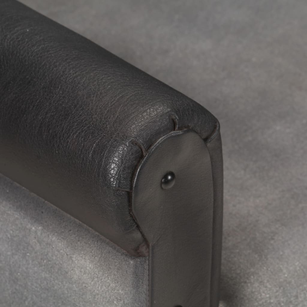 Poltrona A Pozzetto Nera In Vera Pelle E Tela VidaXL 15 width=274