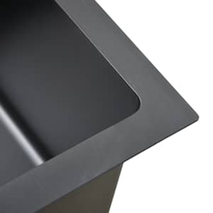 Ručně vyrobený kuchyňský dřez černý nerezová ocel - obrázek 8