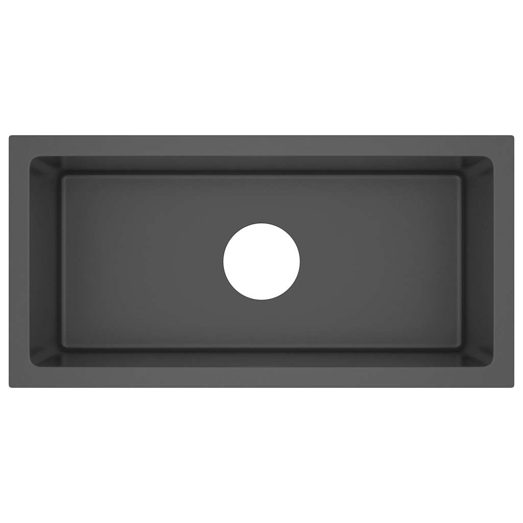 vidaXL Handmade Kitchen Sink Black Stainless Steel (AU only)