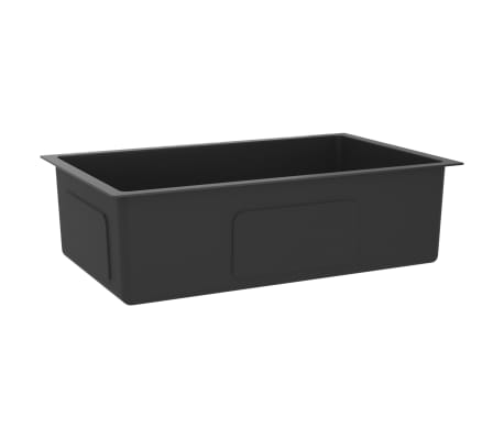 vidaXL Handmade Kitchen Sink Black Stainless Steel