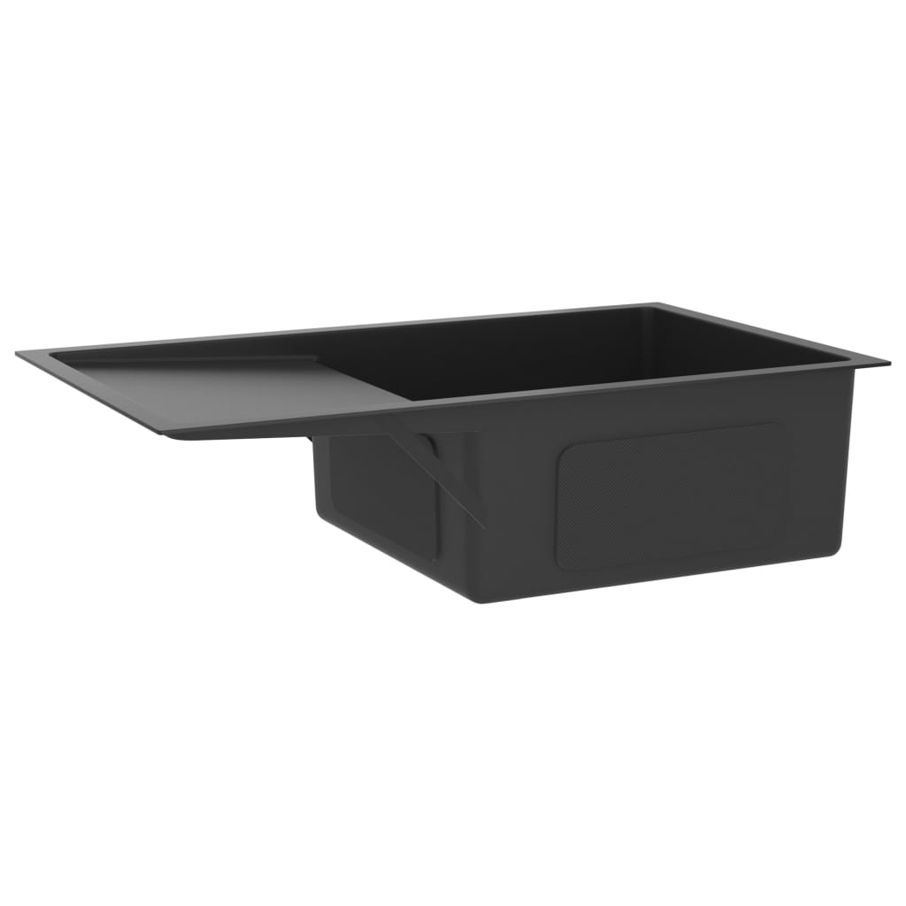 vidaXL Handmade Kitchen Sink Black Stainless Steel