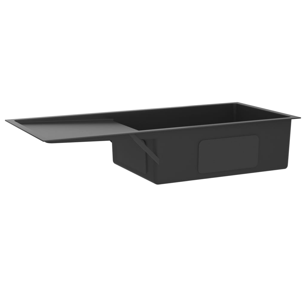 vidaXL Handmade Kitchen Sink Black Stainless Steel